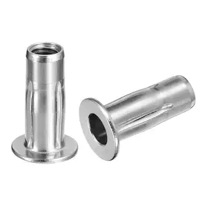 Pre-Bulbed Shank Flat Head Threaded Insert Nut 304 Stainless Steel Plus Nuts M8 Multi-Grip Rivet Nuts