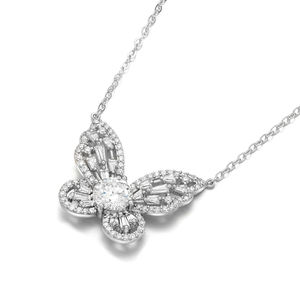 جودة عالية مطلية بالذهب الأبيض والمجوهرات الفضية قلادة الزركون الكلاسيكية للنساء لحفلات الزفاف والحفلات - Product Image 3