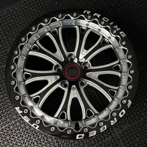 Jantes forgées de style Beadlock 17/18 pouces à 5 trous, finition noire brillante usinée, 5x114.3 pour Ford Mustang, Chevy <span class=keywords><strong>Camaro</strong></span>, Dodge Challenger - Product Image 1
