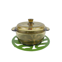 Dessous de verre en métal découpé au laser rond personnalisé Tapis de pot en fer écologique pour tables thermo-isolantes