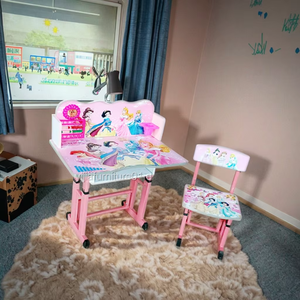 Mesa de Estudio <span class=keywords><strong>Infantil</strong></span> de Altura Ajustable con <span class=keywords><strong>Escritorio</strong></span> Individual y <span class=keywords><strong>Silla</strong></span> Escolar Económica para Niños - Product Image 1