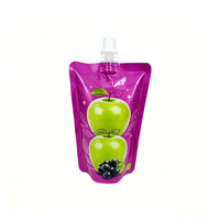 Pochette à bec verseur de haute qualité avec impression en héliogravure pour l'emballage de jus aromatisé au raisin, étanche à l'humidité et scellée