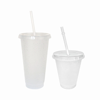 Gobelets en plastique à paillettes changeantes de couleur, personnalisables avec logo, réutilisables, en PP, 16 oz et 24 oz, pour café, boissons froides et eau, pour les fêtes