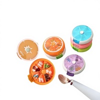 Boîte à pilules pratique de style japonais en forme de mini trompette, boîte de rangement pour comprimés à 7 compartiments, grande capacité, scellée pour 7 jours de la semaine