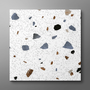 Carreaux de sol en céramique semi-mat émaillés, effet terrazzo brique blanche, 400x400mm, étanches, pour intérieur et cuisine - Product Image 6