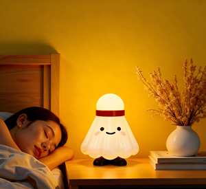Lampada da Scrivania <span class=keywords><strong>LED</strong></span> per Bambini a Forma di Racchetta da Badminton, Controllo Touch, Luce Calda, 3 Livelli di Luminosità, Ricaricabile USB, Protezione Occhi, da Comodino - Product Image 1