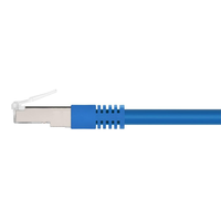 Cable de conexión azul Cat6A con doble blindaje (S/FTP) 26AWG Cable Ethernet RJ45 moldeado de cobre desnudo puro