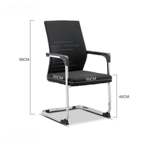 Mode nouvelle chaise de bureau ergonomique sans tissu de maille de roue traîneau stationnaire pour réunion réception visiteurs invités événements en attente