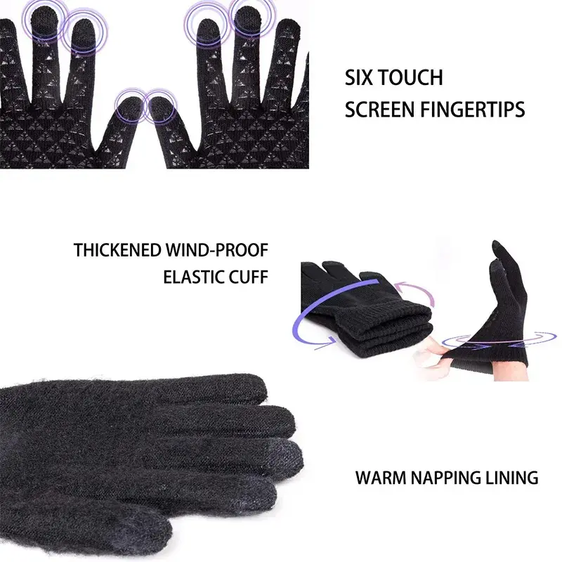 Retter Winter handschuhe Thermal Warm Touchscreen Kalt wetter Strick handschuh für Männer und Frauen Wandern Laufen