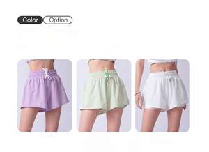 Quick Dry Gym Fitness Sports Active Wear Entrenamiento Yoga Pantalones cortos para correr 2 bolsillos Pantalones cortos para mujer - Product Image 5