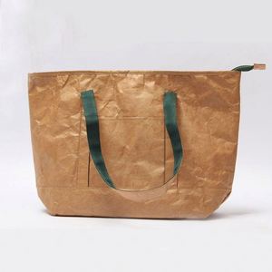 Sac fourre-tout en papier kraft durable et lavable avec logo personnalisé, réutilisable et imperméable, en Tyvek Dupont écologique, pour emballage cadeau et shopping - Product Image 6
