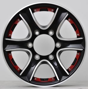 Jante de remorque Thoroughbred noire et argentée de 16 pouces à 6 goujons - Motif de goujons 6 sur 5,5 pouces - Largeur de 6 pouces pour le marché australien - Product Image 3