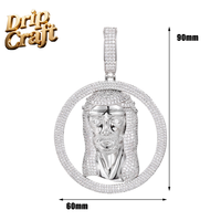 Nouveau collier pendentif classique style hip-hop avec figurine de Jésus entièrement sertie de zircons, bijou de mode semi-creux