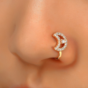 Piercing en forma de U para mujer, clip para la nariz, anillo geométrico de circonita para la nariz, joyería - Product Image 4