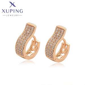 X000021080 XUPING fabbricazione all'ingrosso gioielli 18K placcato oro Huggie orecchini di cristallo alla moda Y2K orecchini festa - Product Image 1