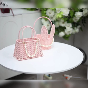 Aierflorist nuevo 2023 Pink Bunny Ears Flowers Flower <span class=keywords><strong>Basket</strong></span> Pearl <span class=keywords><strong>Fruit</strong></span> Regalo creativo cesta de flores - Product Image 6