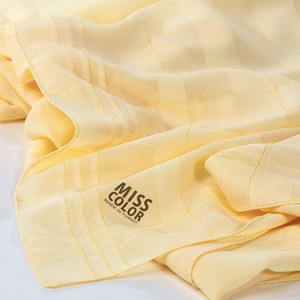 Miss Color Premium Turkish Chiffon <b>Square</b> <b>Scarf</b> 120x120 Cm Casual Bordered Design Lurex Detail Breathable Lightweight Soft Touch - Product Image 2