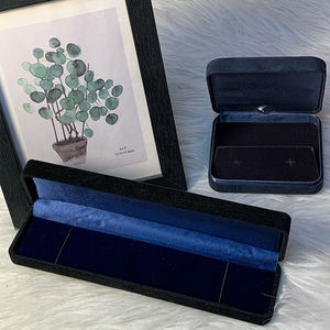 Juego de Cajas de Regalo de Joyería de Terciopelo con Cierre de Solapa, Diseño Personalizado de Lujo, Venta al Por Mayor de Fábrica, con Bolsa para Exhibición de Anillos - Product Image 2