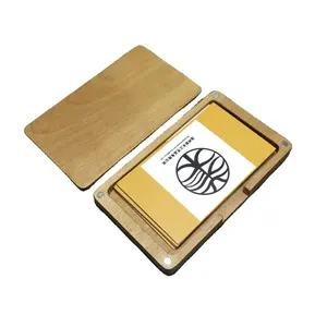 Tempat kartu bisnis kayu Solid, wadah kartu bisnis kayu dengan pengisap magnetis, tempat kartu kayu Solid