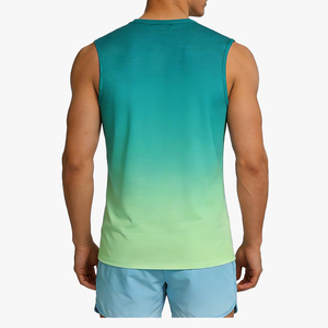 Débardeur de sport d'été pour homme, personnalisable, en soie glacée respirante, col rond, sans manches, sous-vêtement, couche de base athlétique - Product Image 2