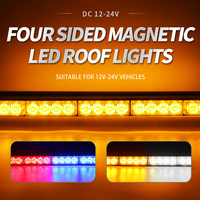 46W Automotive LED Stroboskop-Warnleuchte 4-Seitige LEDs Boot Auto LKW Dach Kühlergrill Blinkende Notbeleuchtung IP65 Wasserdicht