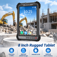 Tablette robuste 8 pouces, processeur octa-core 2,4 GHz, 8 Go de RAM, 256 Go de stockage, Android 12, batterie 5000 mAh, pour travaux de terrain en extérieur