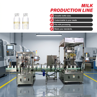 Ligne de production automatique de mise en bouteille de lait, machine de remplissage et de bouchage de lait frais à volume réglable