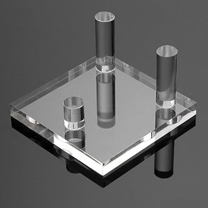 Rõ ràng <span class=keywords><strong>Acrylic</strong></span> hiển thị đứng Ba chốt cho nhỏ sưu tầm hóa thạch san hô geodes đá mã não khoáng thiết lập 4 Giá vẽ kệ trưng bày - Product Image 2