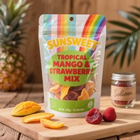 Sacs de fruits secs de 8oz imprimés sur mesure avec fenêtre transparente Pochette debout étanche à l'humidité pour chips de banane mangue