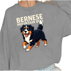Sudaderas casuales de punto con estampado de dibujos animados de perro de montaña bernés para mujer - Product Image 1