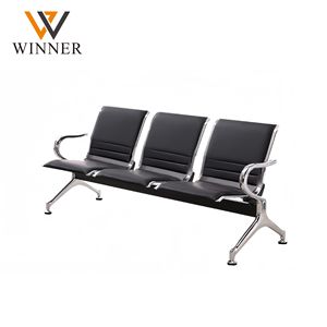 3 Kişilik Deri Bank Oda Koltuğu Bekleme Odaları Hastaneler Klinikler ve Bankalar için Çelik Oturma Grubu - Product Image 1