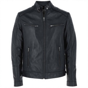 Men Varsity <b>Jacket</b> Genuine Leather Shell Warm Thick <b>Zipper</b> <b>Jacket</b> Turn Down Collar Patchwork Casual OEM - Product Image 3