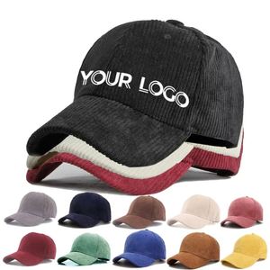 Gorra de Béisbol Deportiva de Pana de 6 Paneles con Logotipo Personalizado, para Hombre y Mujer, al por Mayor, de Alta Calidad, Estilo Vintage - Product Image 1