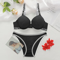 Conjunto de Lencería Sexy Europeo Americano, Estilo Chang Li Zi Mei, con Tirantes Ajustables y Espalda Cruzada, Sujetador de Algodón