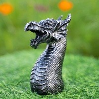 HEYE Statue de dragon volant à trois sections gothique noir dessin animé Animal Figurine ornements artisanat nouvel an jardin en résine transfrontalier