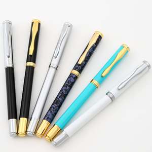 Stylo bille de luxe en métal, recharge Parker, logo personnalisé, largeur 1,0 mm, encre bleue/noire imprimée colorée, promotionnel, excellente écriture - Product Image 1