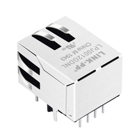 Connecteur Ethernet RJ45 magnétique avec LED, compatible Amphenol LMJ119882X110DT39J, 10/100Base-T, prise PCB à languette descendante