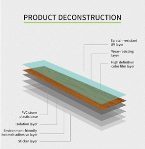 Autocollant de sol en bois grainé d'usine, auto-<span class=keywords><strong>adhésif</strong></span>/sur support sec/pose libre/clic, imperméable, LVT, à peler et à coller - Product Image 4