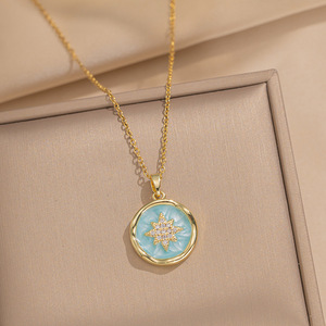 HY Octagram Star Shell Pendant <strong>Necklace</strong> for Women - Irregular <strong>Boho</strong> Chic Layering Chain Trendy Statement Jewelry - Product Image 3