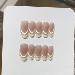 <span class=keywords><strong>Ongles</strong></span> à presser en acrylique faits main de luxe suprême, 10 pièces, avec strass, derniers modèles pour application sur les doigts - Product Image 3