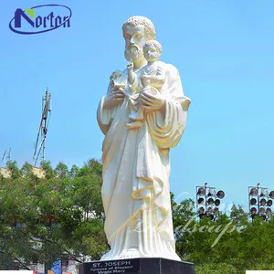 Açık hava bahçe dekorasyonu taş oymalar ve heykeller büyük mermer katolik dini St Joseph heykelleri