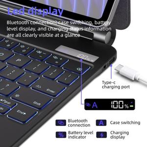 <span class=keywords><strong>Precio</strong></span> de Fábrica para <span class=keywords><strong>Xiaomi</strong></span> Poco <span class=keywords><strong>Pad</strong></span> X1 / <span class=keywords><strong>Pad</strong></span> 8 / 8 Pro, Funda de Cuero con Teclado Inalámbrico Magnético Flotante para Tablet - Product Image 6