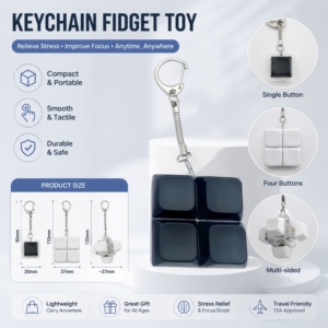 Porte-clés personnalisé avec interrupteur de clavier mécanique en métal, testeur <span class=keywords><strong>d</strong></span>'interrupteurs, jouet anti-stress à clic, en métal et plastique - Product Image 6