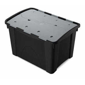 Contenedor Multiusos Ttake de 60 Litros, Caja de Almacenamiento Negra y Gris para Logística y Almacén - Product Image 1