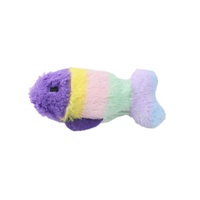 Set Mainan Kucing Kartun Ramah Lingkungan Interaktif Mewah Modern, Boneka Ikan Pelangi, Tongkat Berbunyi Bentuk Hati untuk Latihan Kucing di Dalam Ruangan