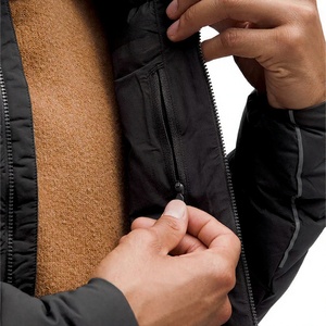 Chaqueta de Invierno para Hombre, Negra, con Cuello Alto, Ecológica, de Forro Polar, con Cierre de Cremallera, Estilo Casual, Corte Ajustado, de Algodón - Product Image 6