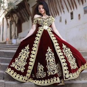 ATIYA LIBAS mariage belle élégante caftan Lehenga Choli hors épaule avec lourde Zardozi broderie étage longueur robe 2019 - Product Image 3
