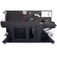 Impresora de etiquetas UV digital de rollo a rollo con troquelado, corte longitudinal, rebobinado y laminación