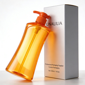 Botella de Plástico PET Naranja Personalizada de 300ml 500ml con Bomba para Loción, Champú, Acondicionador para el Cabello, Gel de Ducha, Envase para el Cuidado de la Piel - Product Image 5