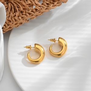 Pendientes de Moda para Mujer, Chapados en Oro de 18K, Resistentes al Agua, de Acero Inoxidable 304 de Alta Calidad, Venta al Por Mayor - Product Image 3